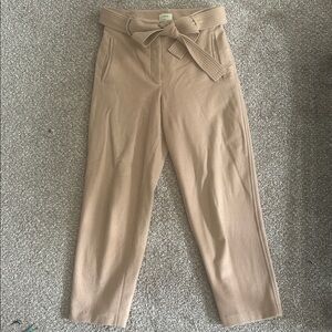 Wilfred Tan Wool Cashmere Blend Trousers with Belt